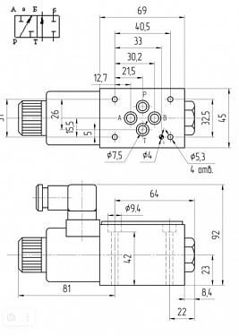 Гидрораспределитель BE6.573E (аналог BOSCH Rexroth 4WE6B).  3