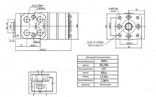 Насос-дозатор (гидроруль) BZZ1-E800B (аналог OSPB800ON).  �2